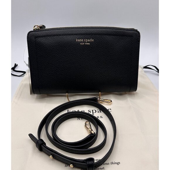 Kate Spade K6554 Knott Black Pebbled Leather Small Crossbody NWT - Picture 7 of 16